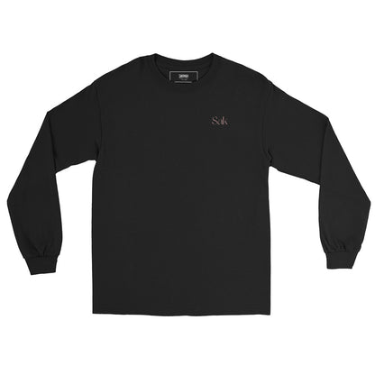 Lo_go Men’s Long Sleeve Dress Shirt – Premium Cotton Blend (Black)